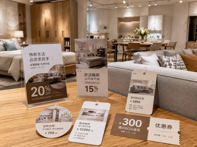 保山家具门店单页海报与吊牌
